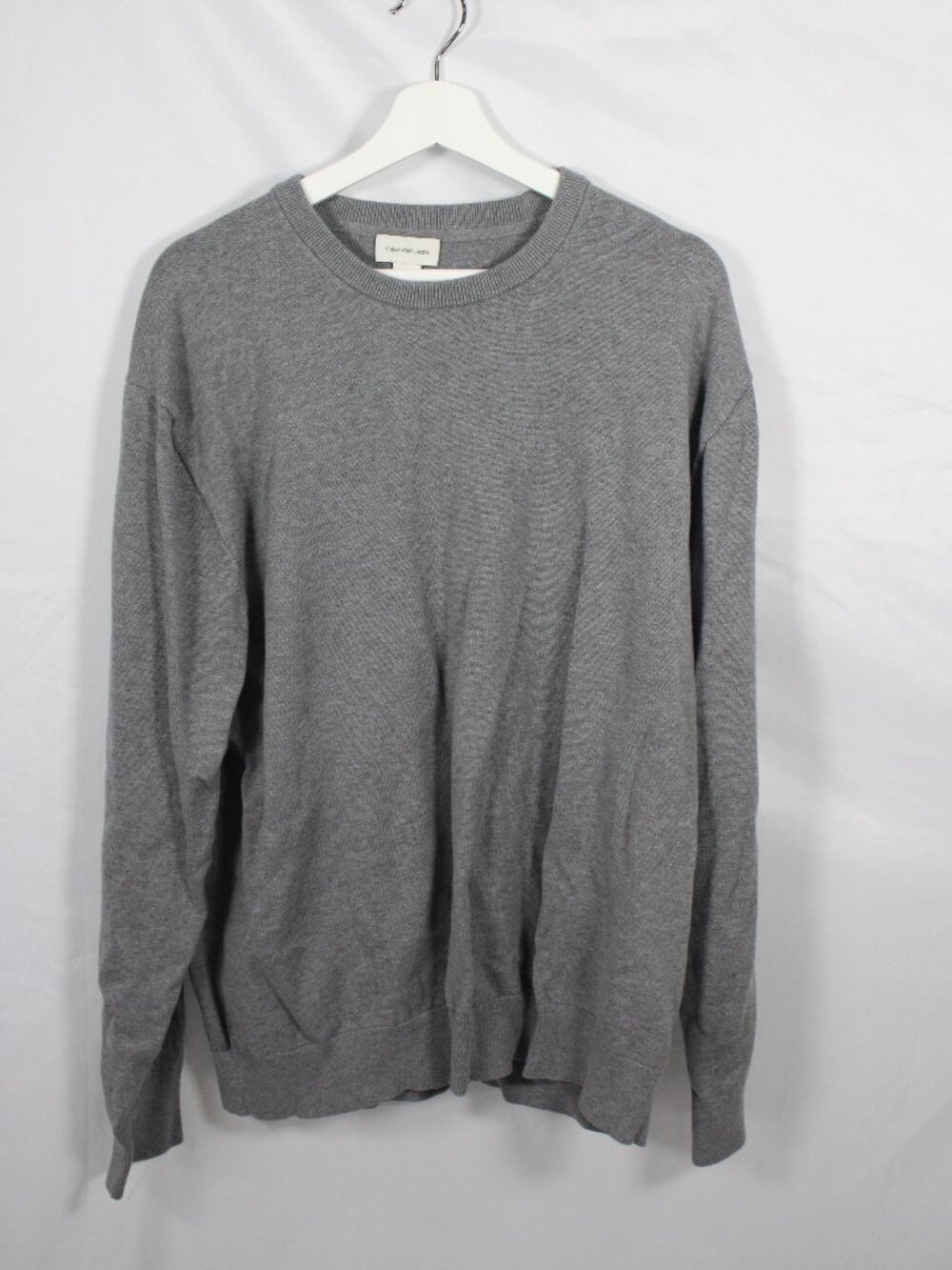 Calvin Klein Jeans Cotton Crew Sweater Pullover Size Gray XXL 2XL Casual Work
